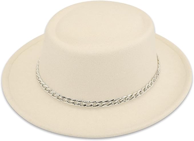 zokunari 女式猪肉派帽复古平顶软呢帽