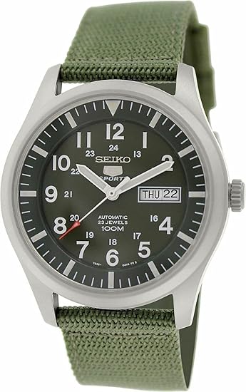 seiko 精工 5号盾牌背透自动机械男表 snzg09k1