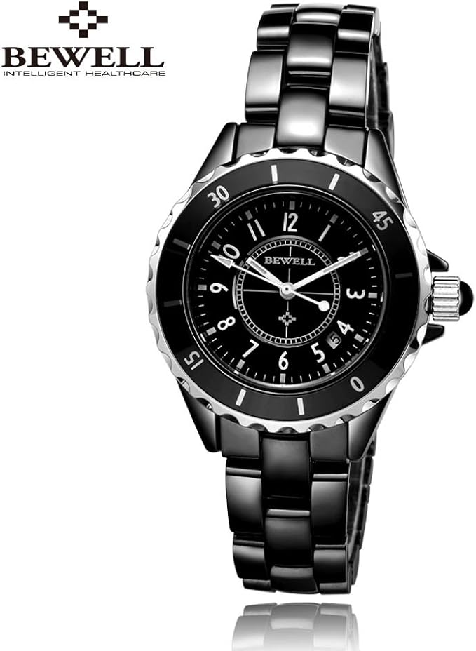 bewell贝威尔陶瓷时装表女士手表时尚潮流石英表zst306黑色