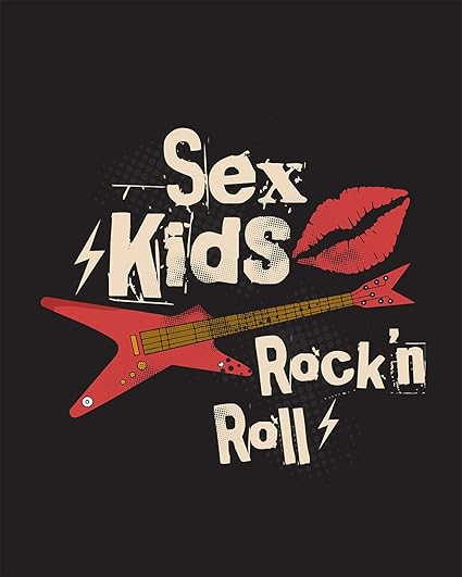Sex Kids Rock u0027n Roll - 黑色背景的墙面装饰艺术打印- 8x10 无框艺术