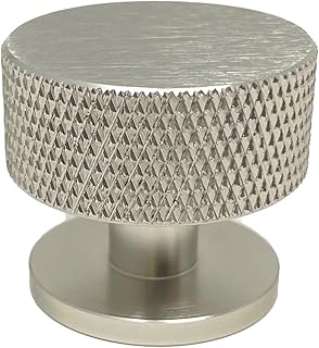 拉丝镍滚花装饰圆形金属旋钮,适用于梳妆台,橱柜,厨房,家具,壁橱门