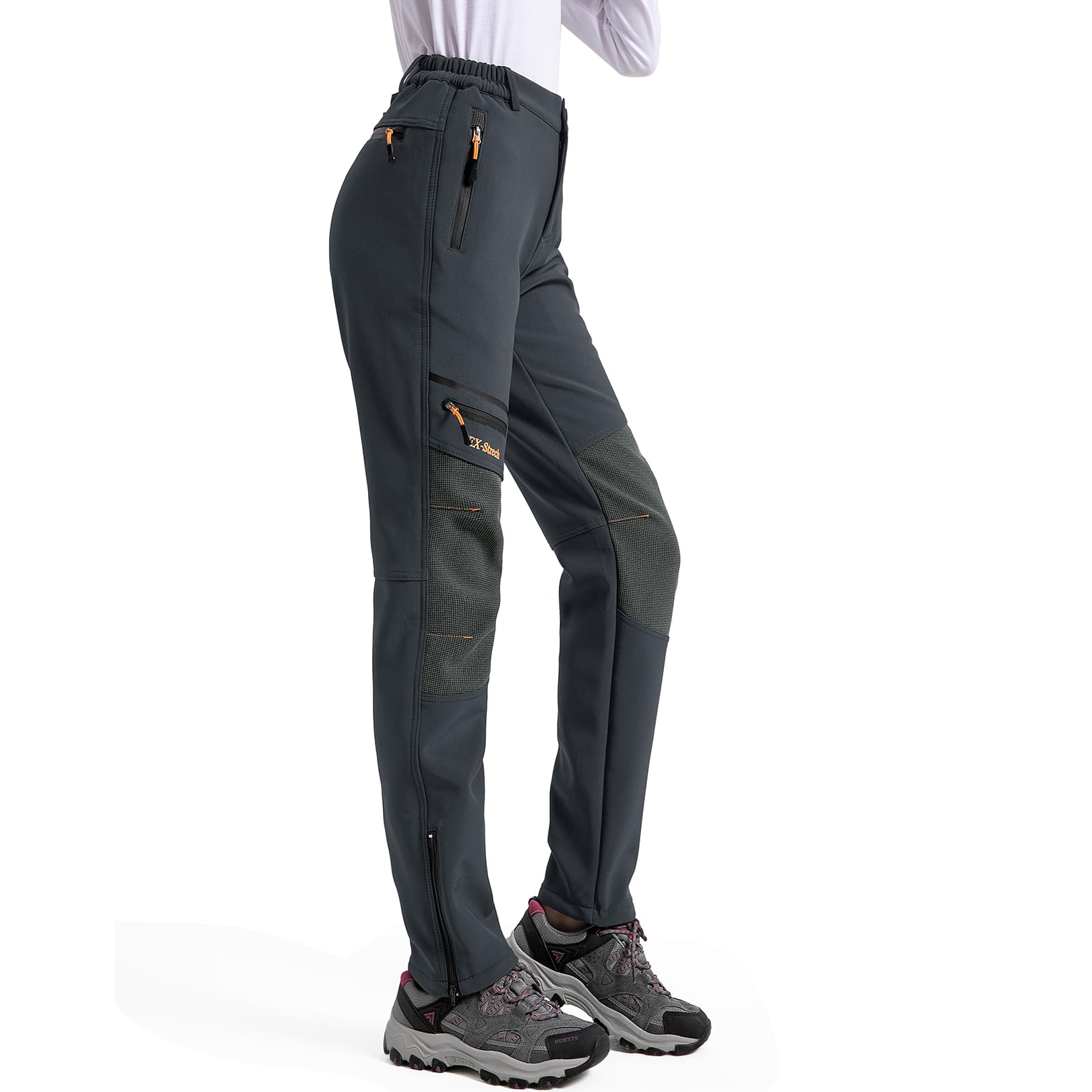 mosingle Waterproof hiking pants Women's ski wool lined walking outdoor fishing warm soft shell winter thermal pants