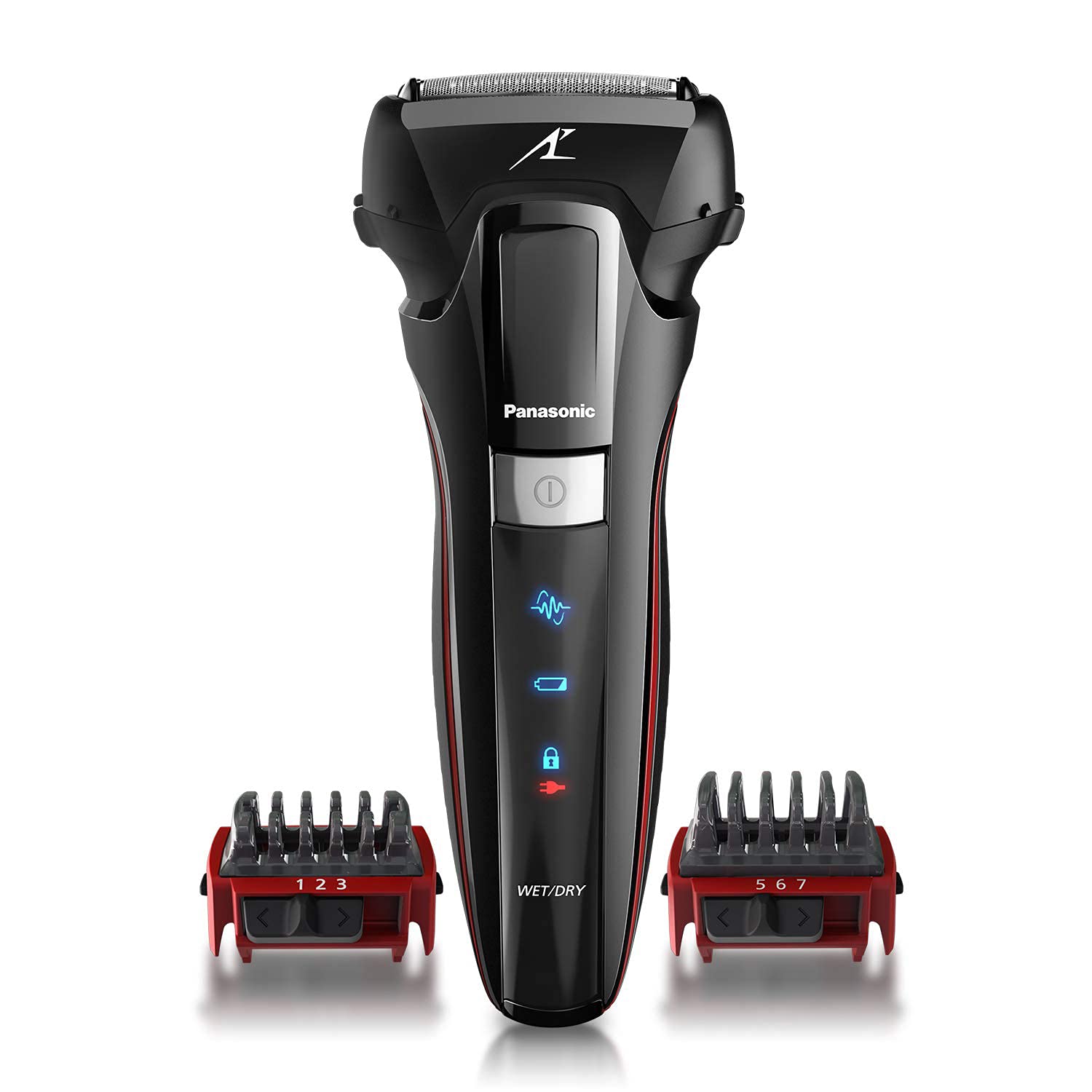 Panasonic Hybrid Wet and dry Razor, Trimmer and Detail Knife with two adjustable trimming accessories, pop-up precision Detail trimmer and shaving sensor technology, cordless razor for men, ES-LL41-K,
