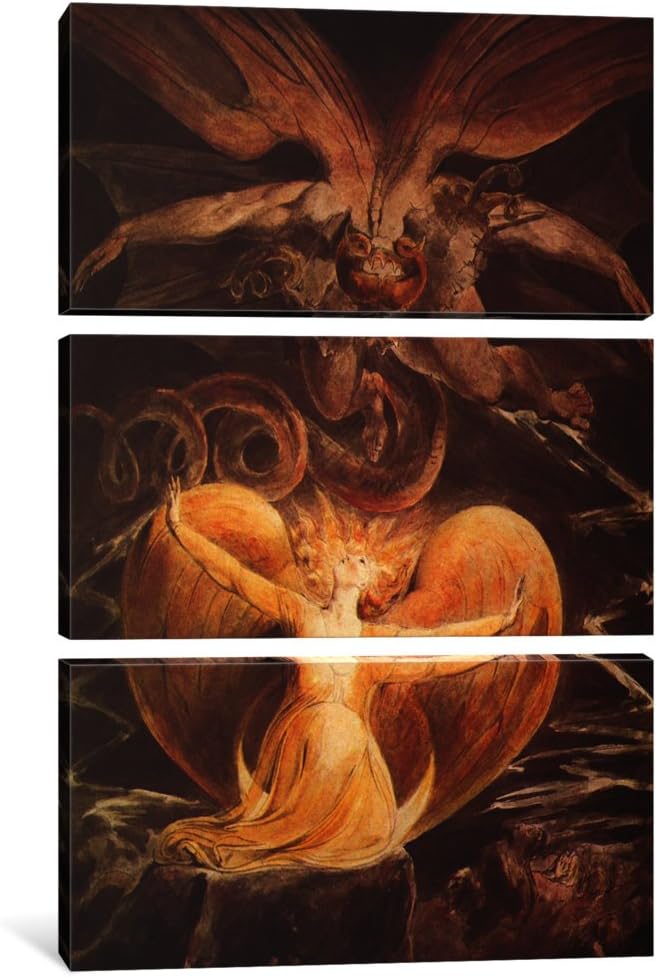 icanvasart 1173-3pc6-60x40 the great red drago