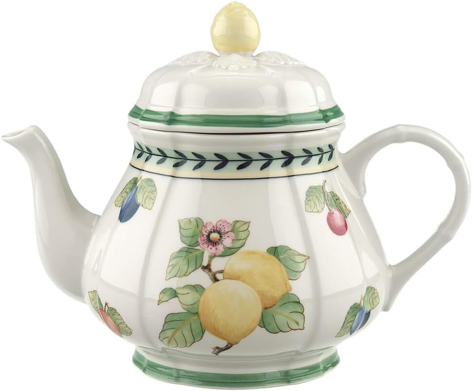 villeroy&boch 德国唯宝 法国花园芙蓉印花茶壶,高级瓷,白色/彩色,1升