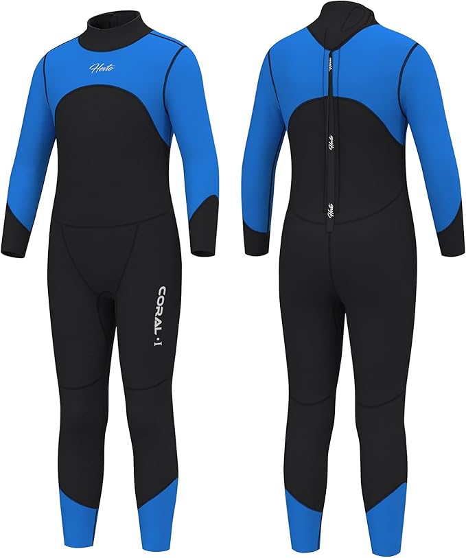 hevto wetsuits 儿童 3 毫米氯丁橡胶全潜水服冲浪游泳适用于水上运动