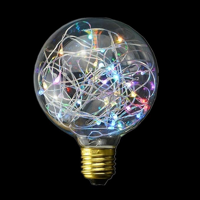 g95 复古爱迪生灯泡,amzstar led 多色烟花灯泡 e27 底座 3w 300lm