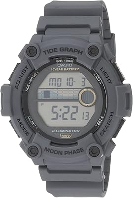 casio 卡西欧 男士石英运动手表,树脂表带,哑光黑色,5(型号:ws-1300h