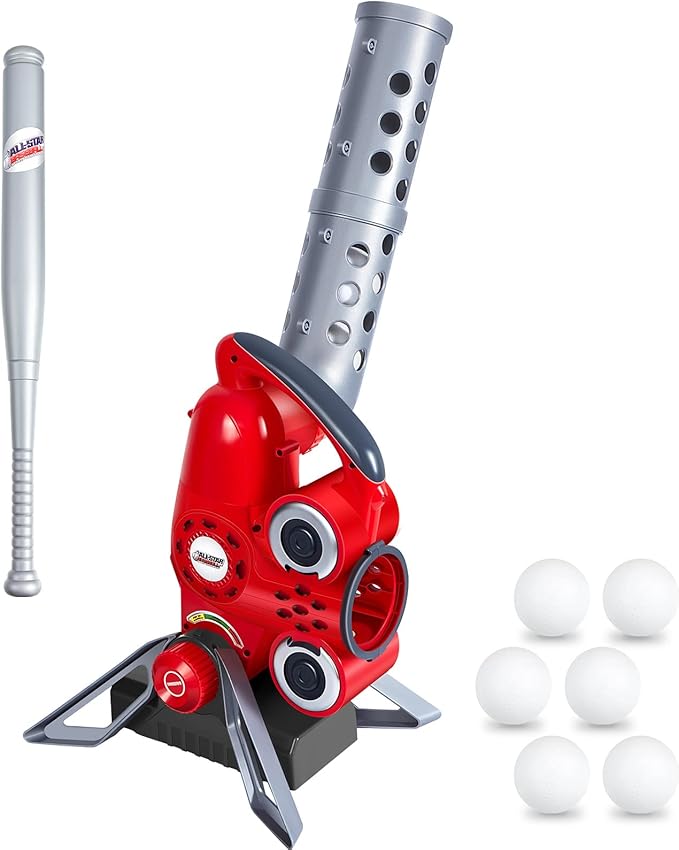 儿童自动棒球投球机运动棒球发射器儿童棒球套装户外棒球训练设备棒球