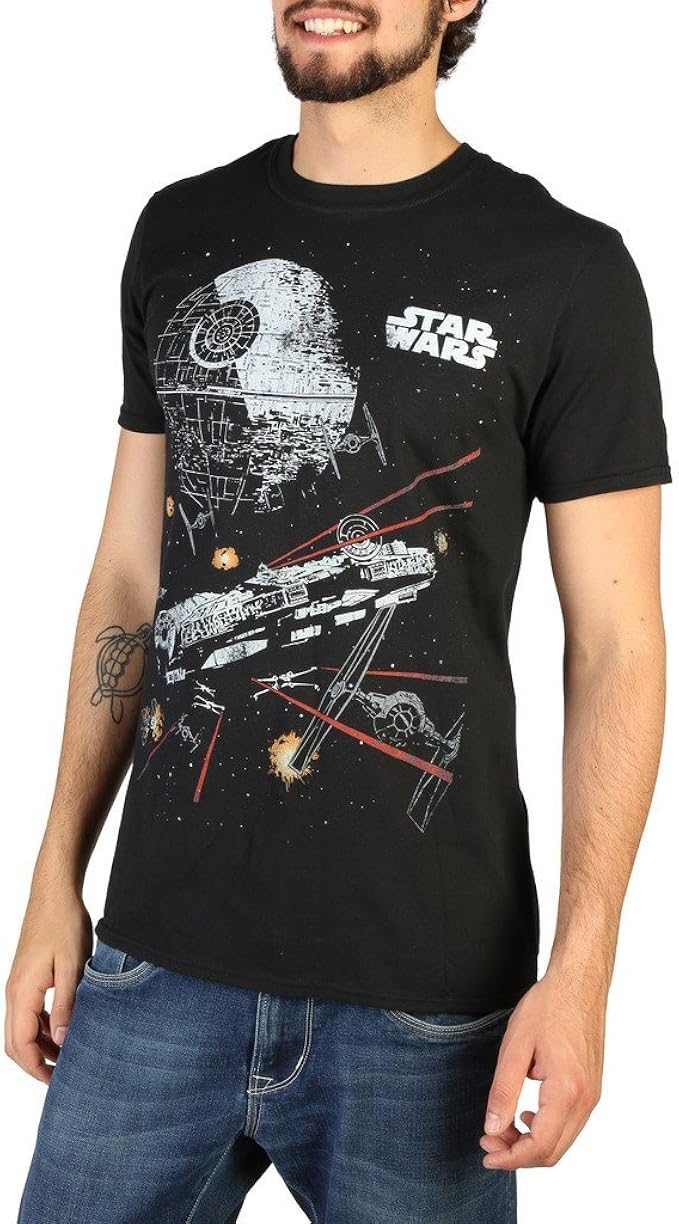 star wars 男式死亡星漫画 t 恤