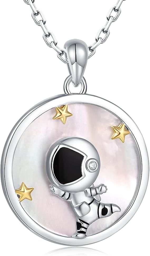 wendao 女士宇航员项链 - fritillaria 项链太空人吊坠太空珠宝圣诞节