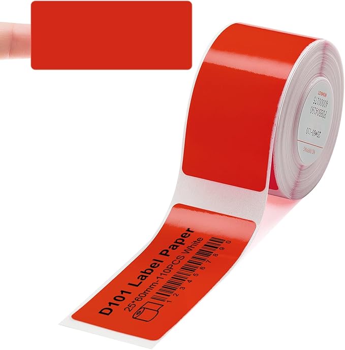 标签纸兼容 niimbot d101 打印机,防水防油防刮热自粘贴纸 25x60mm