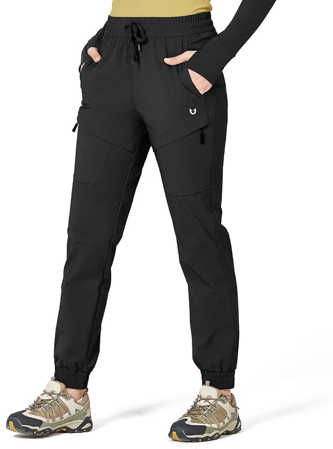 northyard 女式工装慢跑裤,轻质速干防水徒步裤,带拉链口袋休闲户外
