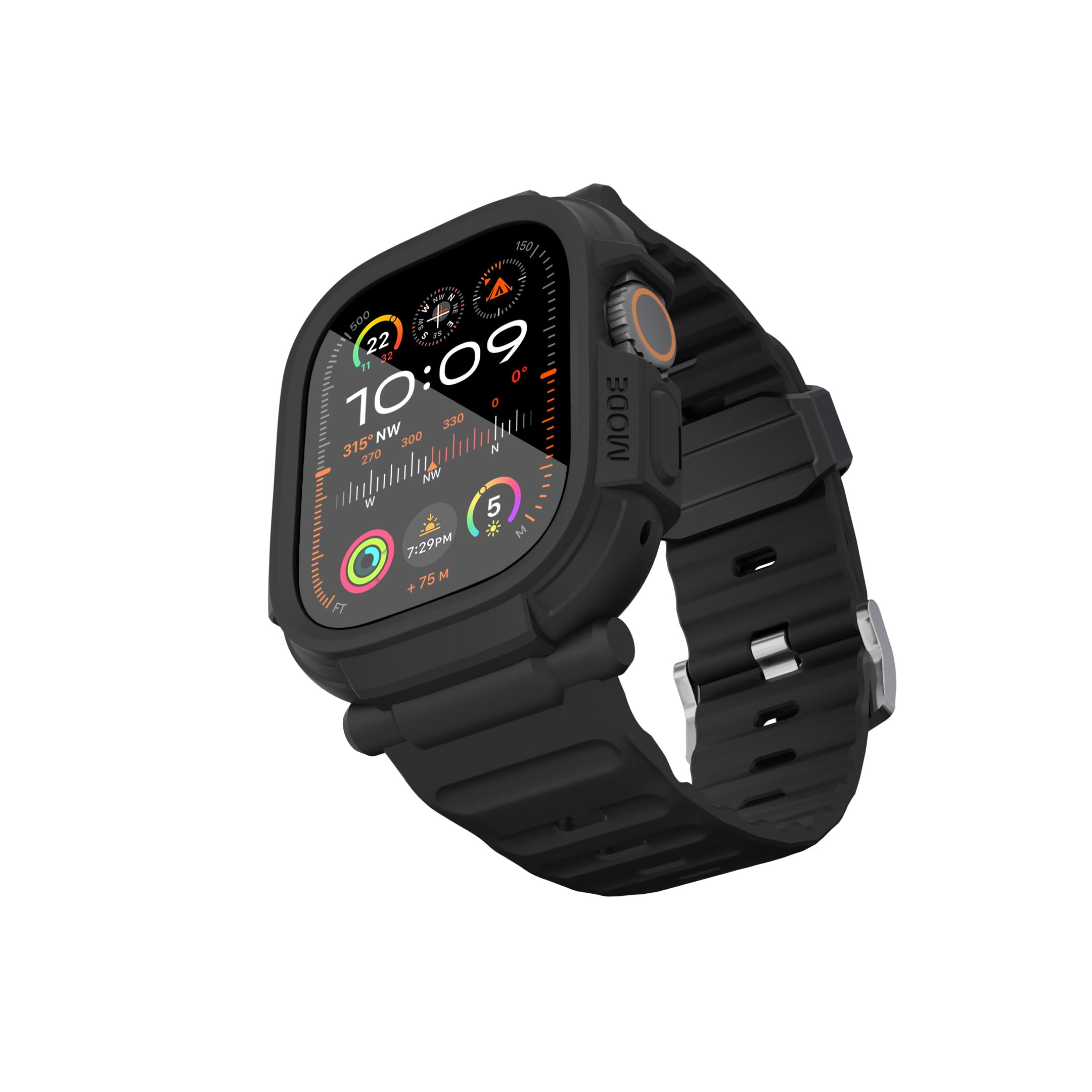 Elkson compatible Apple Watch Ultra collision resistant watch strap with 49mm screen protective film Tempered glass Quattro Pro. 0 series is sturdy and durable, suitable for use with iWatch durable pr