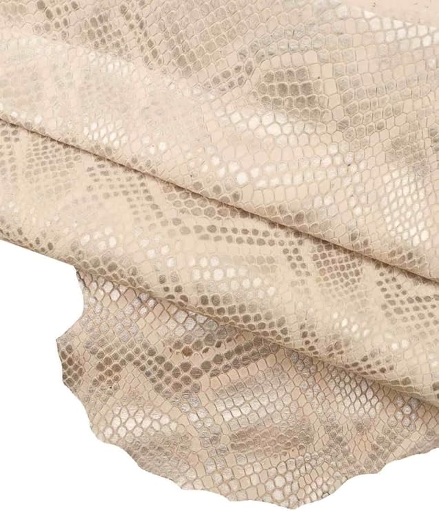 la garzarara capra 麂皮印花,金属蟒蛇设计,浅色外观,半柔软,精致