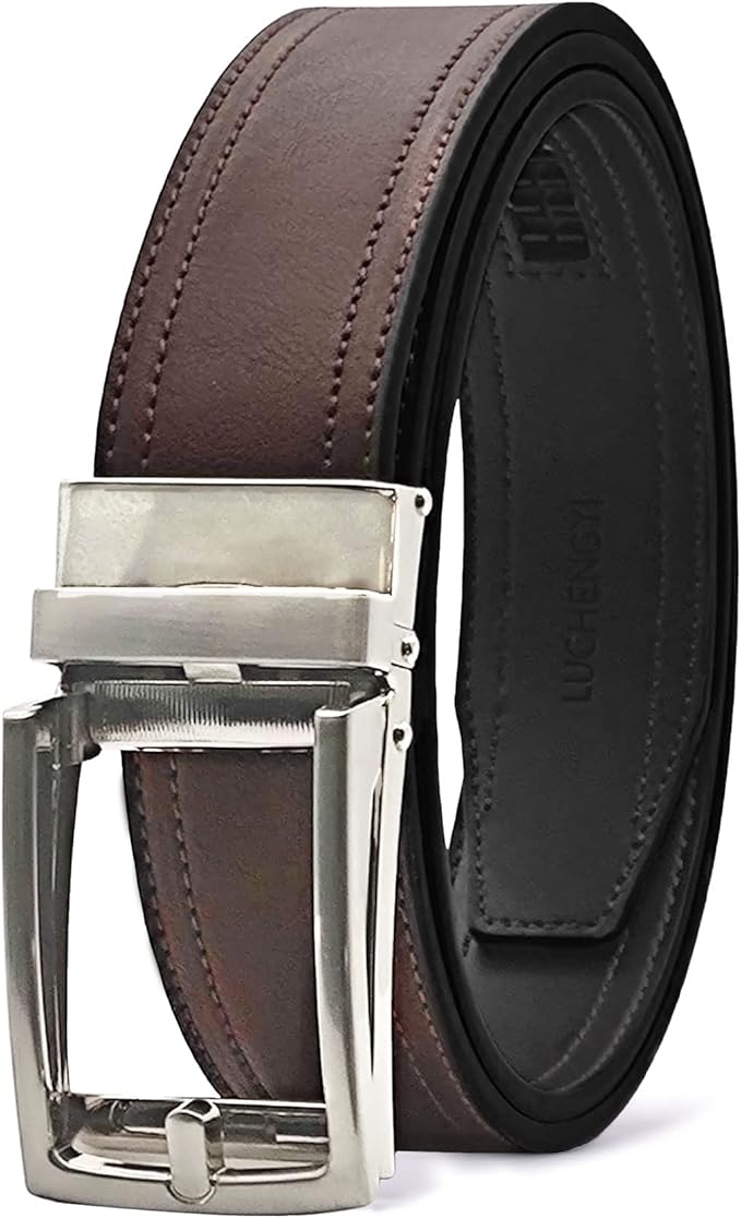 男式棘轮腰带,lcg slide 男式腰带正装衬衫牛津鞋,皮革可调节腰带男式