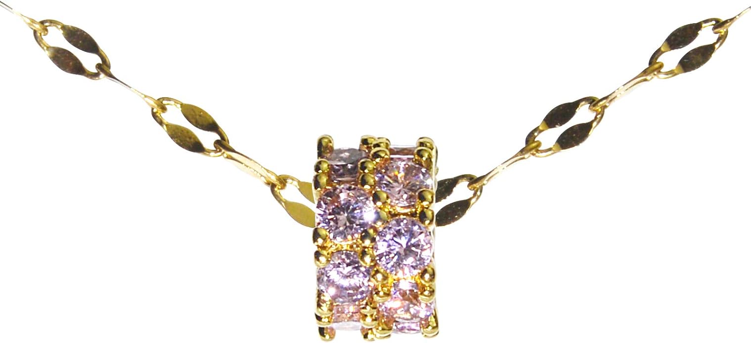 粉色钻石小号漂亮腰吊坠项链时尚女士项链 18k 镀金吊坠项链,45.