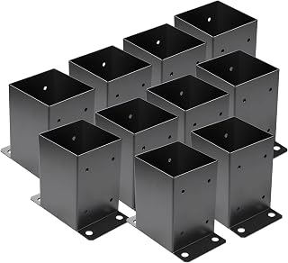 4 x 4 柱底座 10 件,内部尺寸 3.6 英寸 x 3.6 英寸(约 9.1 厘米 x 9.