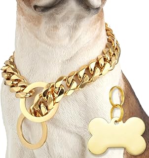 w/w lifetime choke chain 狗项圈 19 毫米古巴链狗链 适用于斗牛犬