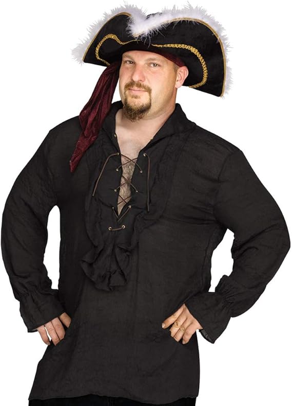 fun world 黑色花式成人海盗吸血鬼衬衫