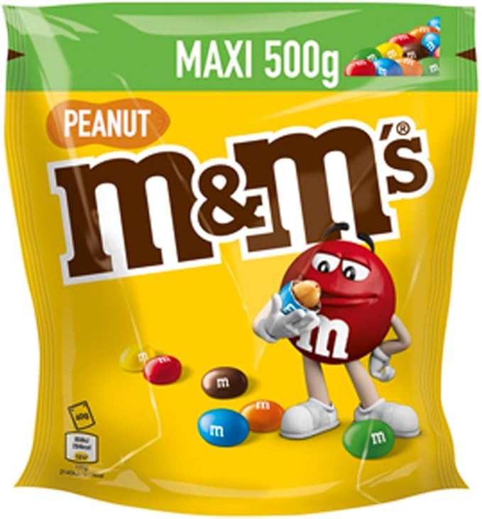 m&amp;ms 花生 | 花生仁巧克力镜片 | 1 包 (1 x 500g)