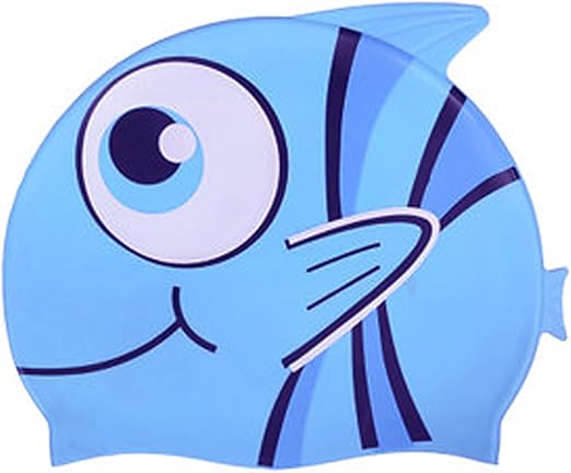 wave 海浪 儿童泳帽男童女童泳镜泳帽套装 防水护耳卡通游泳帽子