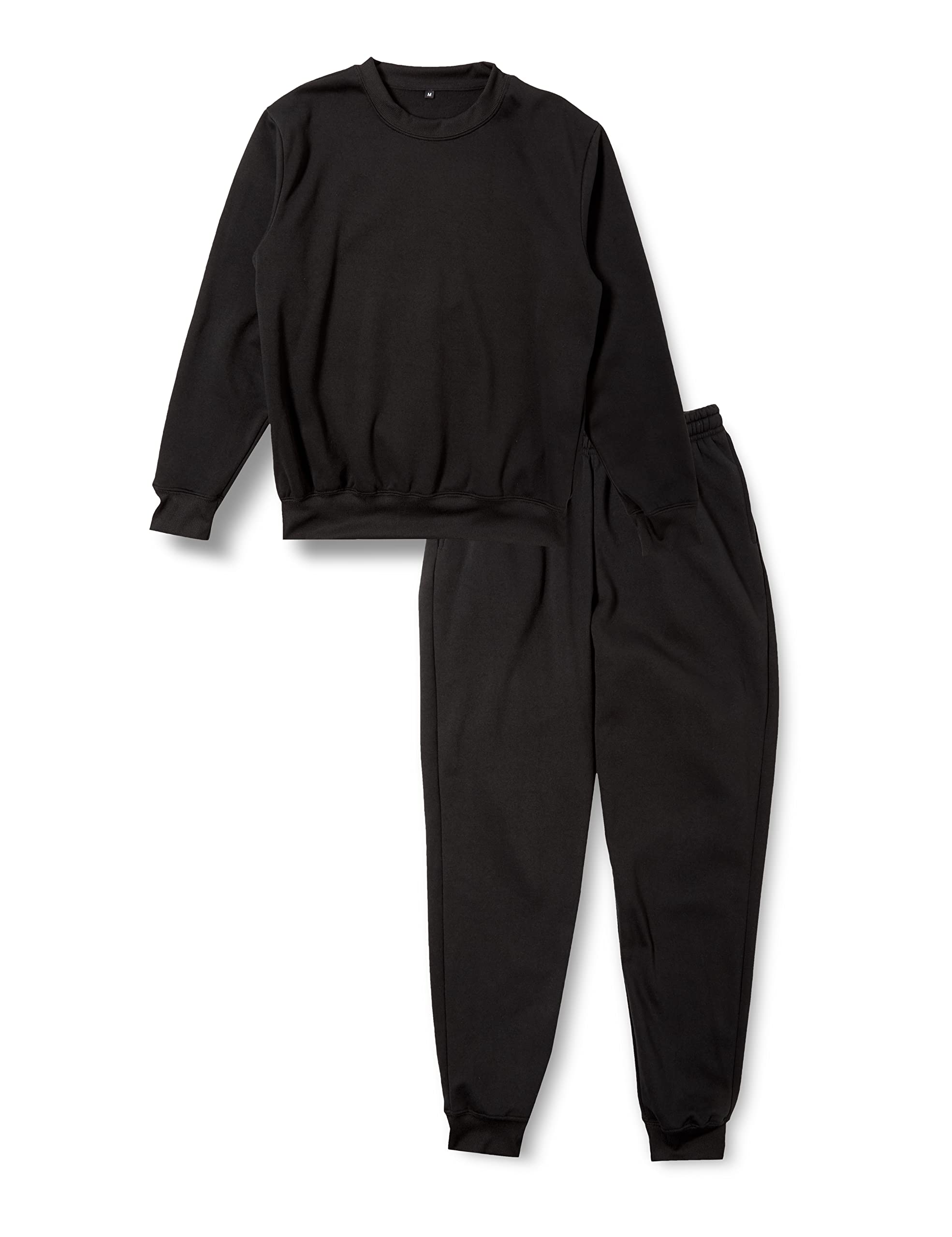 [Atelier Sandrokugo] Sweatshirt top and bottom suit inside hair absorbent navy blue suit men's plain long-sleeved homewear Homewear pajamas sweatshirt bottom and warm simple