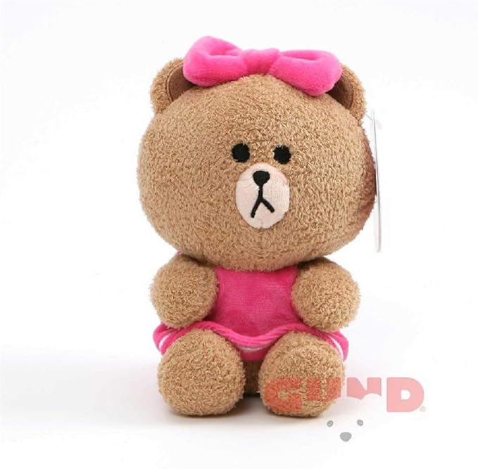 gund line friends choco 坐着毛绒填充动物熊,棕色,7 英寸(约 17.