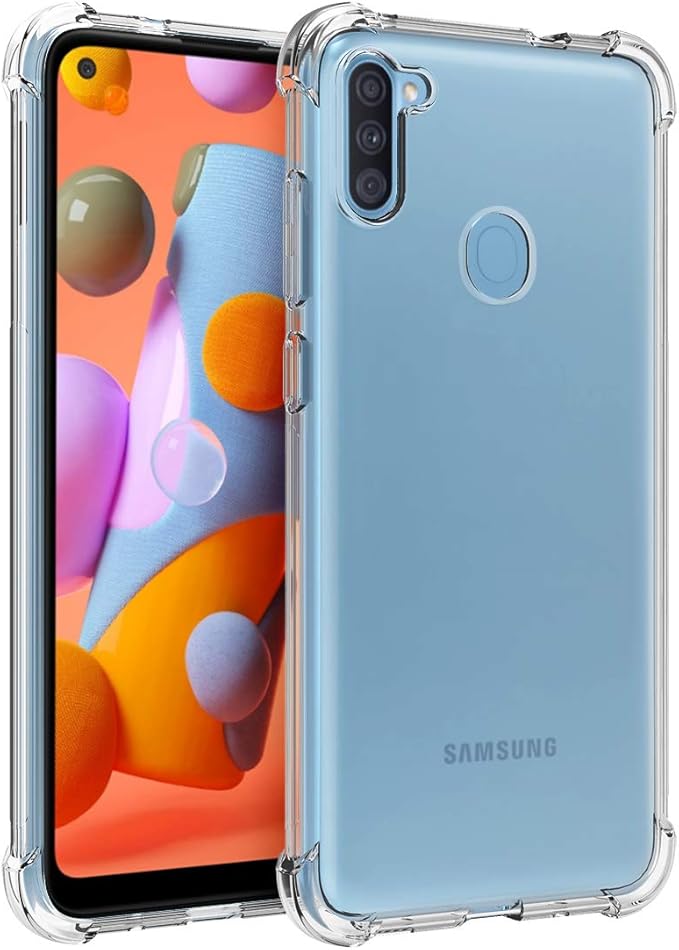a11 手机壳,透明加固边角 tpu 减震弹性手机壳,适用于三星 galaxy a11