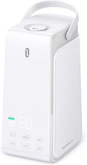 Taotronics 卧室加湿器 4 升超声波冷雾加湿器 带自动湿度监控 安静操作 Led 显示屏 卧室 办公室 客厅 模式 白色 亚马逊中国 个护健康
