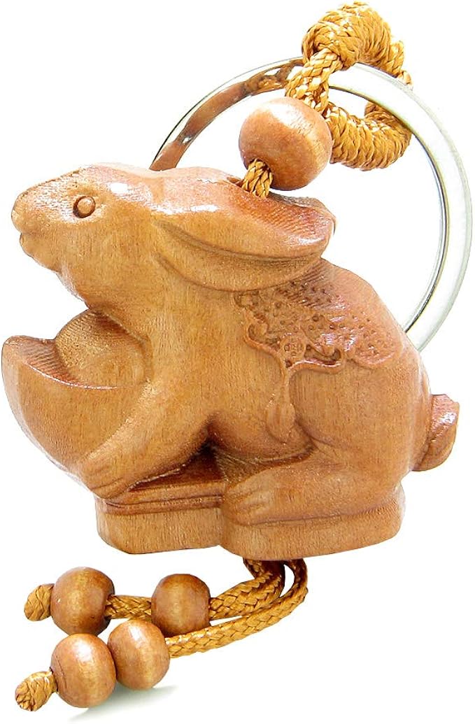 护身符幸运兔持有魔法 wulu 好运饰品 风水符号钥匙扣 祝福