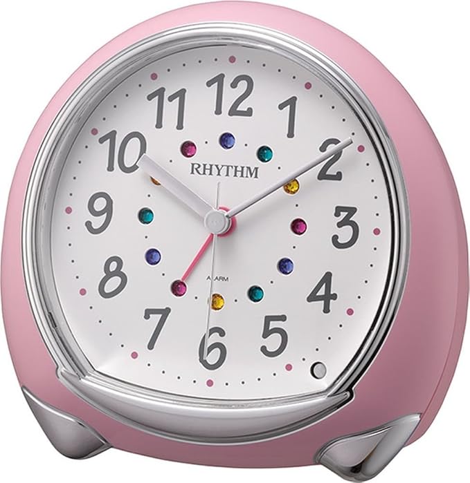 rhythm 丽声时钟 迷人的连续秒针闹钟 abisco sr 粉色 8re653sr13