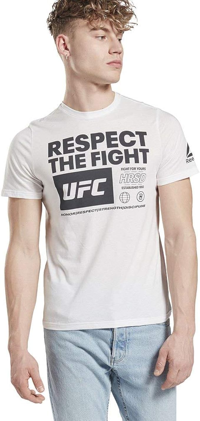 reebok 锐步 男士 ufc fg text t 恤