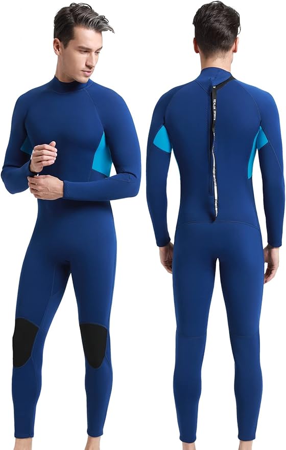 realon 男士潜水服 3 毫米长袖 5 毫米氯丁橡胶冷水冲浪浮潜潜潜水