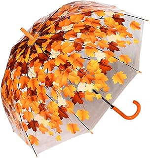 zmgmsmh 季节叶子伞透明泡泡伞圆顶伞伞透明塑料