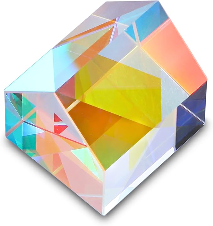 20 毫米通用光学 rgb 分散玻璃棱镜 x 立方体棱镜创意小屋形状方形