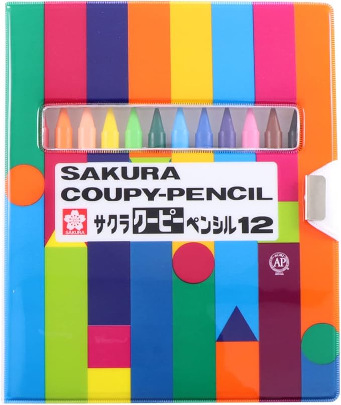 sakura 樱花牌 craypas coupy-pencil彩色铅笔 12色 fy12-r1 附软盒