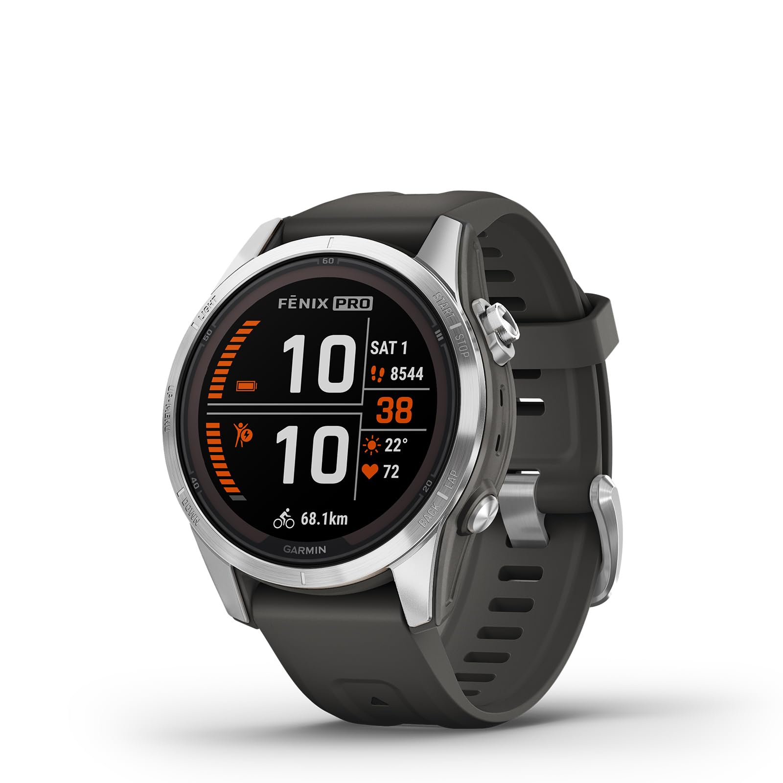 Garmin Fenix 7S Pro stainless steel graphite strap