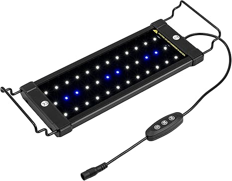 NICREW 经典LED 水族箱灯，鱼缸灯，带可伸缩支架，白色和蓝色LED 黑色 
