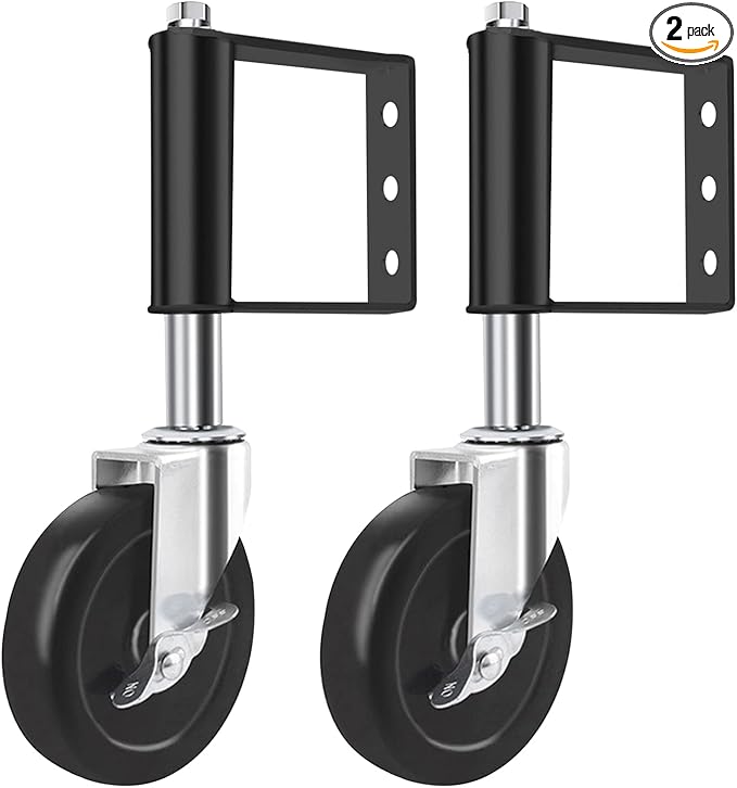 eunewr 2pcs 门轮,600 磅容量弹簧加载脚轮,适用于滑动门,橡胶门轮