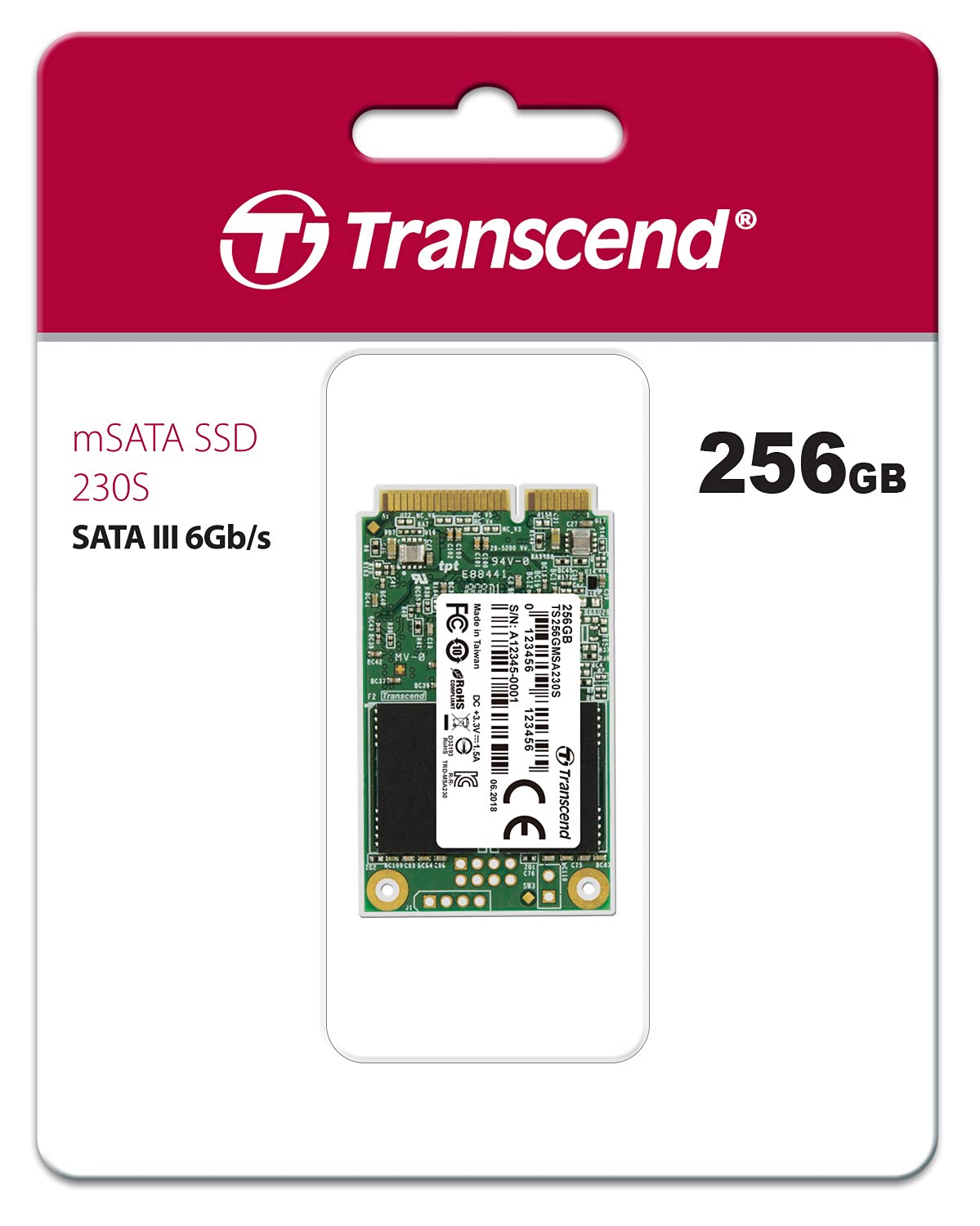 Transcend created the 256GB SATA III 6Gb/s MSA230S mSATA SSD 230S SSD TS256GMSA230S