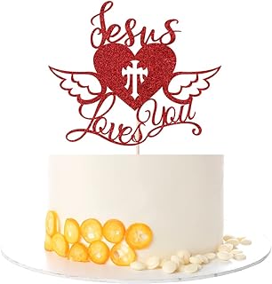 loves you 蛋糕装饰 - 适合耶稣生日,好星期五,复活节派对,洗礼,宗教