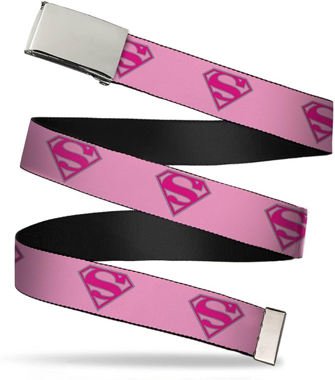 超人dc漫画超级英雄粉红色logo腰带镀铬