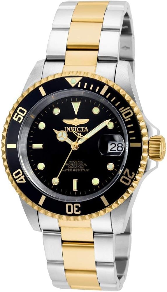 invicta 8927ob pro diver 18k 离子镀金不锈钢男士手表