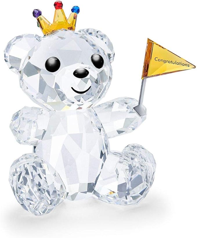 swarovski 施华洛世奇水晶熊心形生日快乐,水晶,多色,8.7 厘米