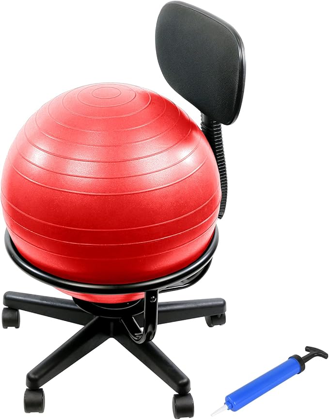 cando 金属球椅 – 充气人体工学活动座椅健身球椅带气泵,适用于家庭