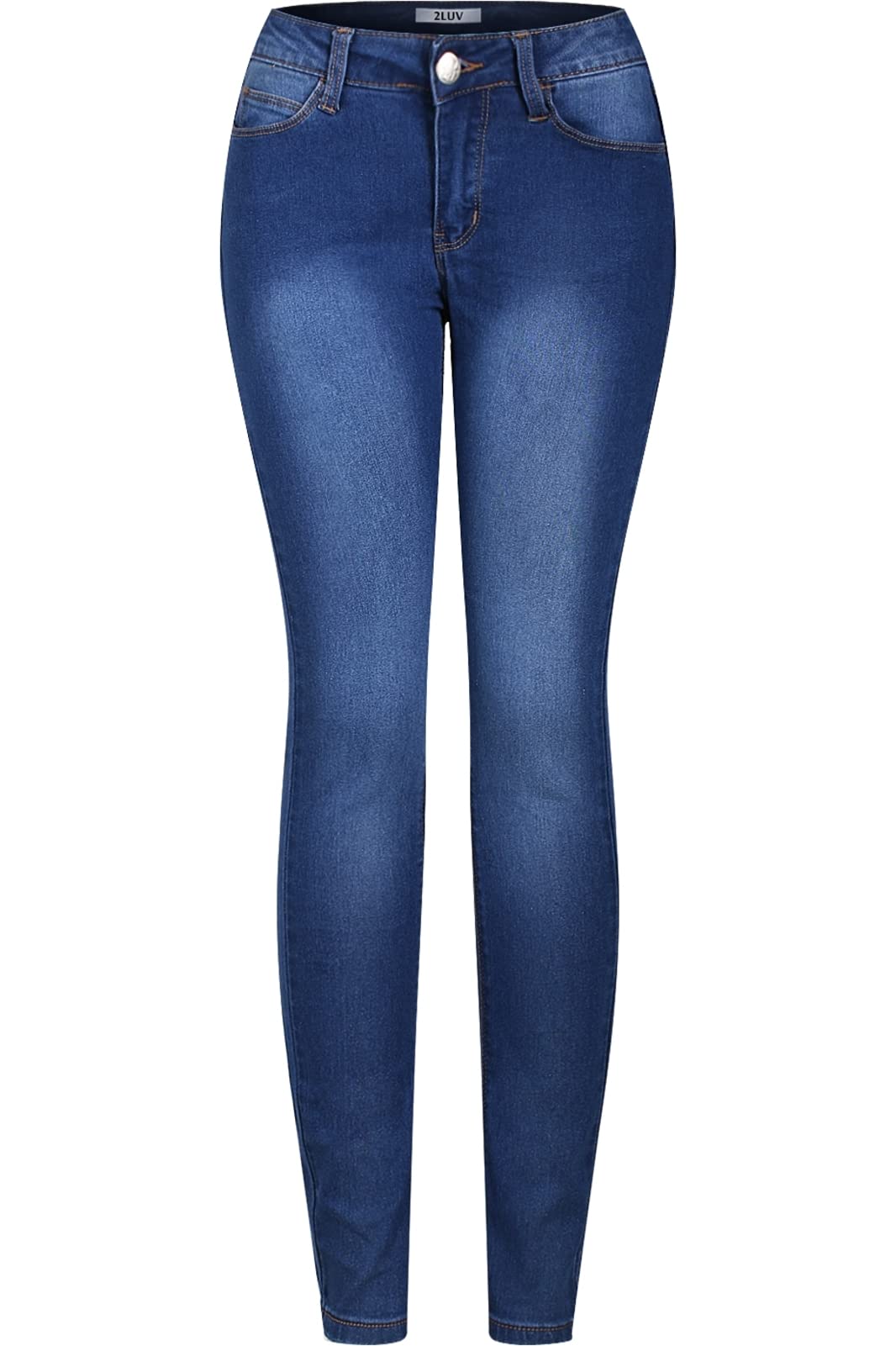 LUV Women's Stretch 5 pocket dark denim skinny jeans