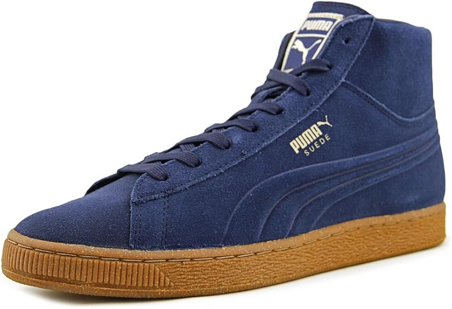 puma 麂皮中浮雕男式圆头麂皮绒蓝色运动鞋