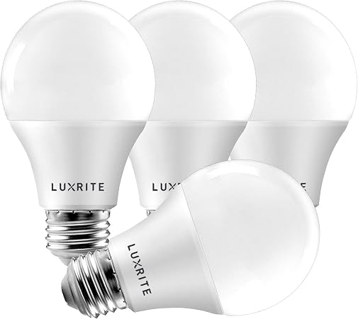 Luxrite A19 Led 灯泡60 瓦等效 2700k 柔软白色可调光 800 流明 标准led 灯泡9w E26 灯座 能源之星 封闭式灯具 非常适合照明和家居照明