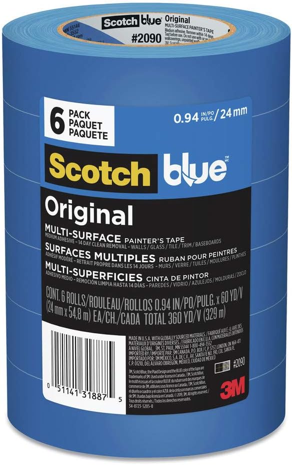 scotch blue painters 胶带超值装 - 6 包 6-包每包 1 条 蓝色